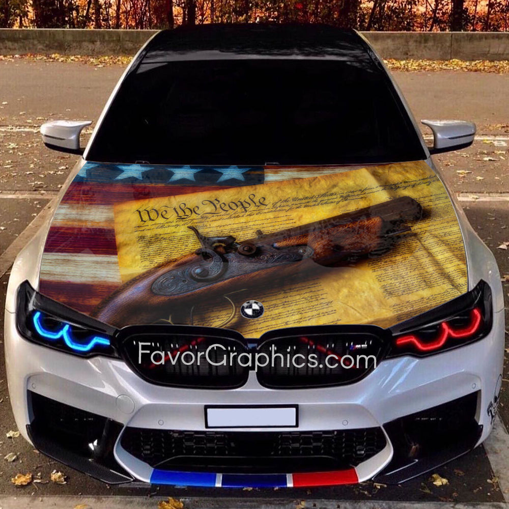 Pistole We The People Itasha Car Vinyl Hood Wrap Decal Sticker