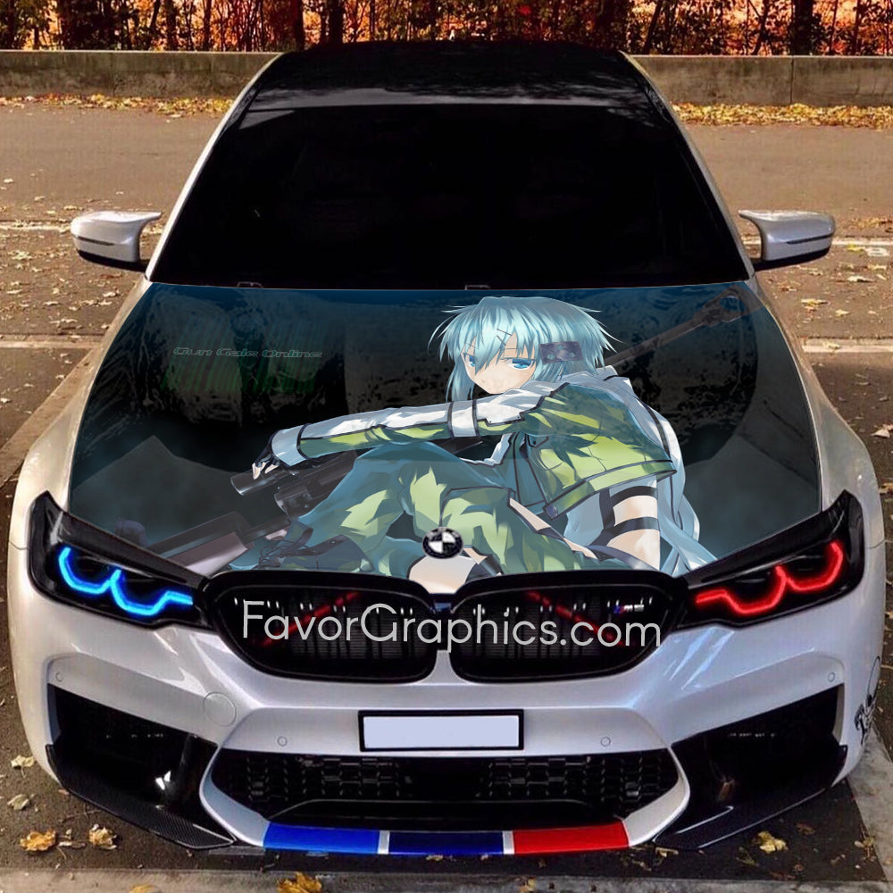 Sinon Sword Art Online Itasha Car Vinyl Hood Wrap Decal Sticker