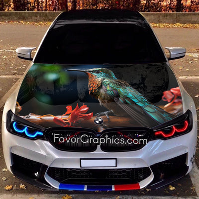 Hummingbird Itasha Car Vinyl Hood Wrap Decal Sticker