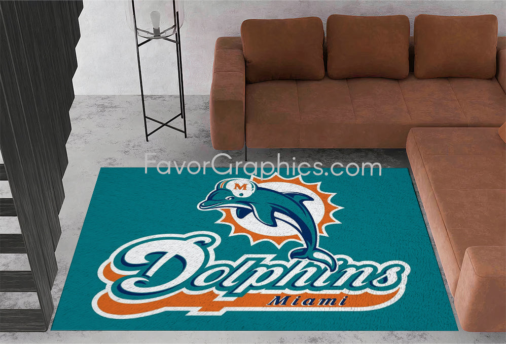 Miami Dolphins Home Bedroom Decor Rug Carpet Mat