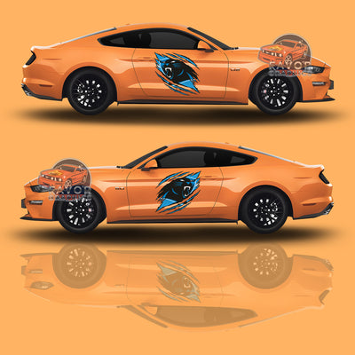 Carolina Panthers Itasha Car Side Door Decal Vinyl Sticker