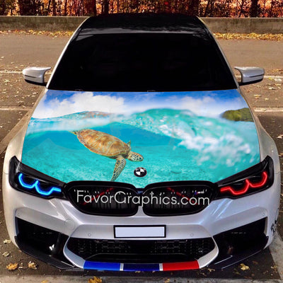 Sea Turtle  Itasha Car Vinyl Hood Wrap Decal Sticker