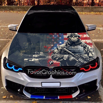 US Army Itasha Car Vinyl Hood Wrap Decal Sticker