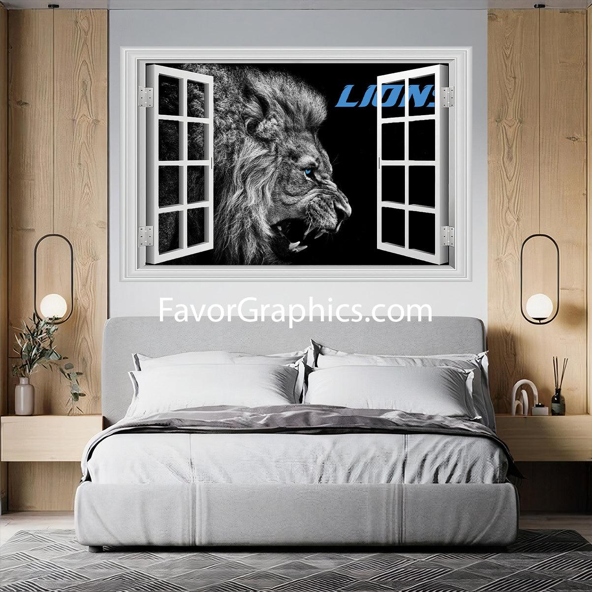 Detroit Lions Vinyl Wall Art Decal Sticker Poster Print Mural