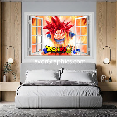 Goku Super Saiyan God Vinyl Wall Art Decal Sticker Poster Print Mural