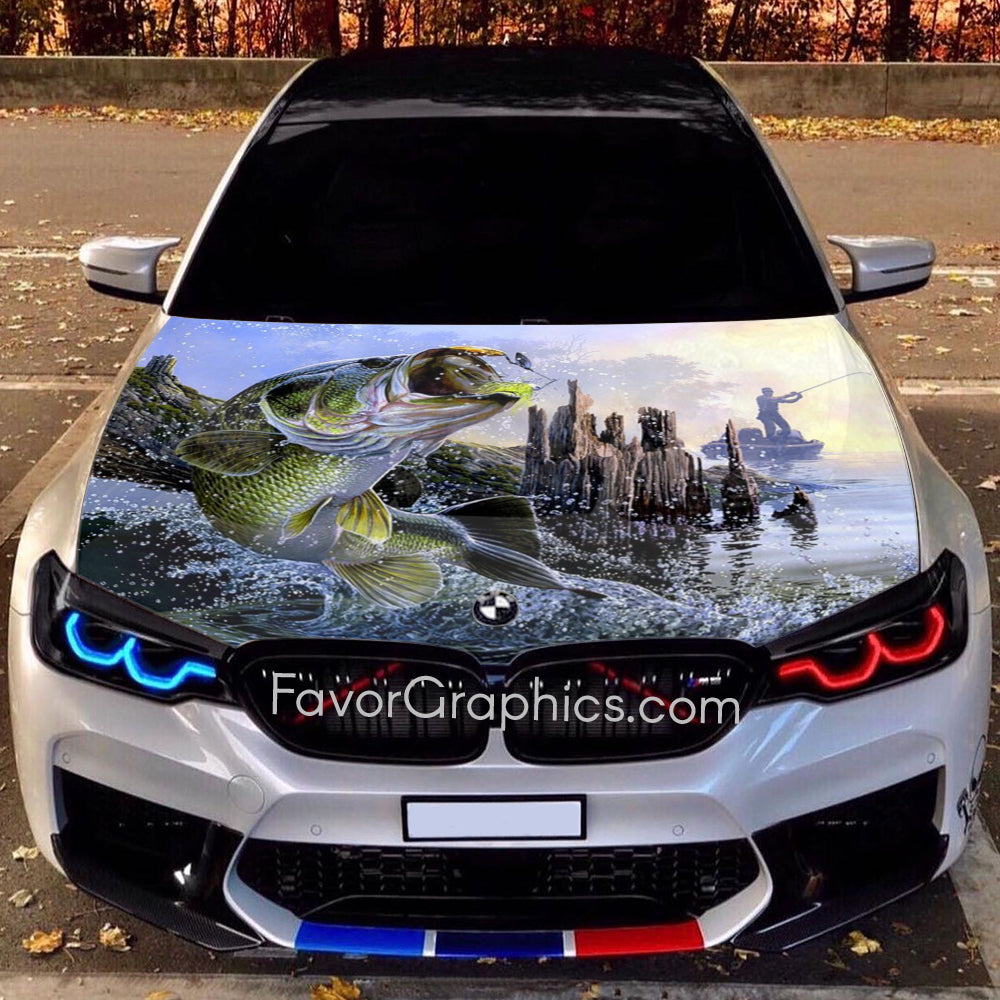 Fishing Scenery Itasha Car Vinyl Hood Wrap Decal Sticker