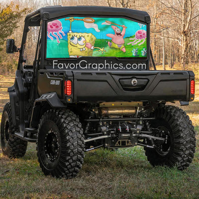 Spongebob Rear Window Perforated Graphic Vinyl Decal Car Truck UTV