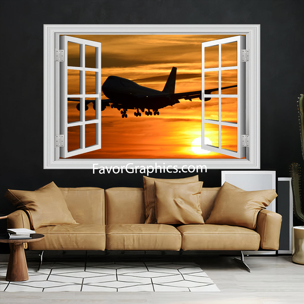 Boeing 747 Airplane Vinyl Wall Art Decal Sticker Poster Print Mural