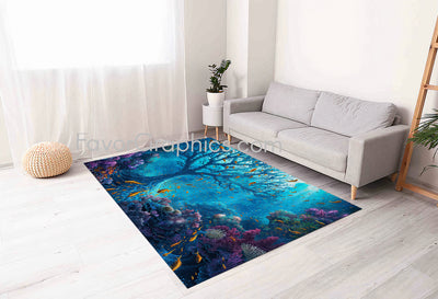 Underwater Under The Sea Home Bedroom Decor Rug Carpet Mat