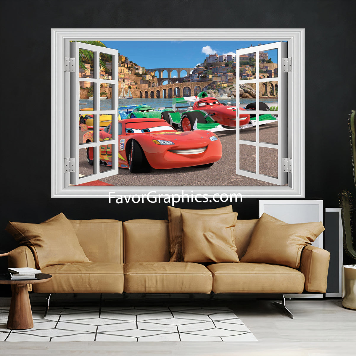 Car Race Cartoon Vinyl Wall Art Decal Sticker Poster Print Mural