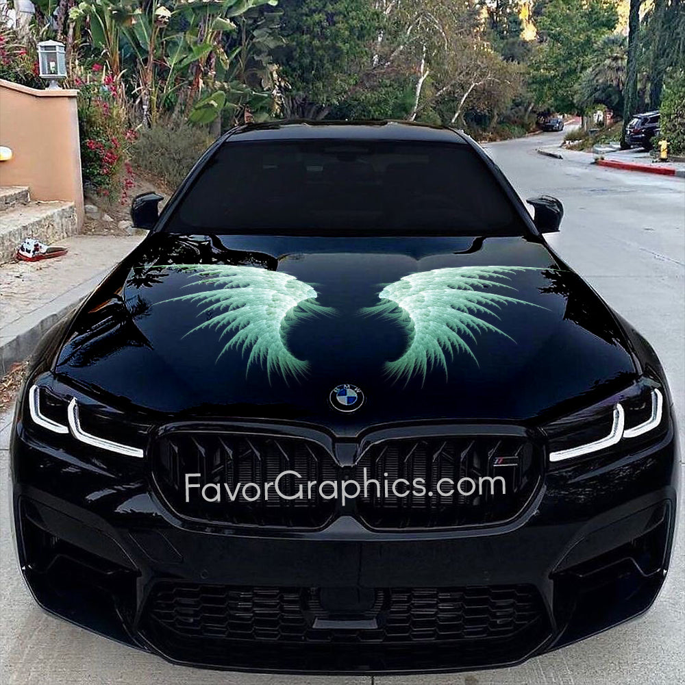 Angel Wings Itasha Car Vinyl Hood Wrap Decal Sticker