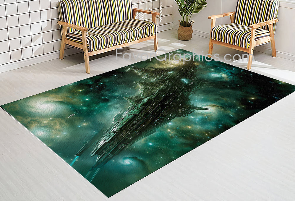 Spaceship Spacecraft Home Bedroom Decor Rug Carpet Mat