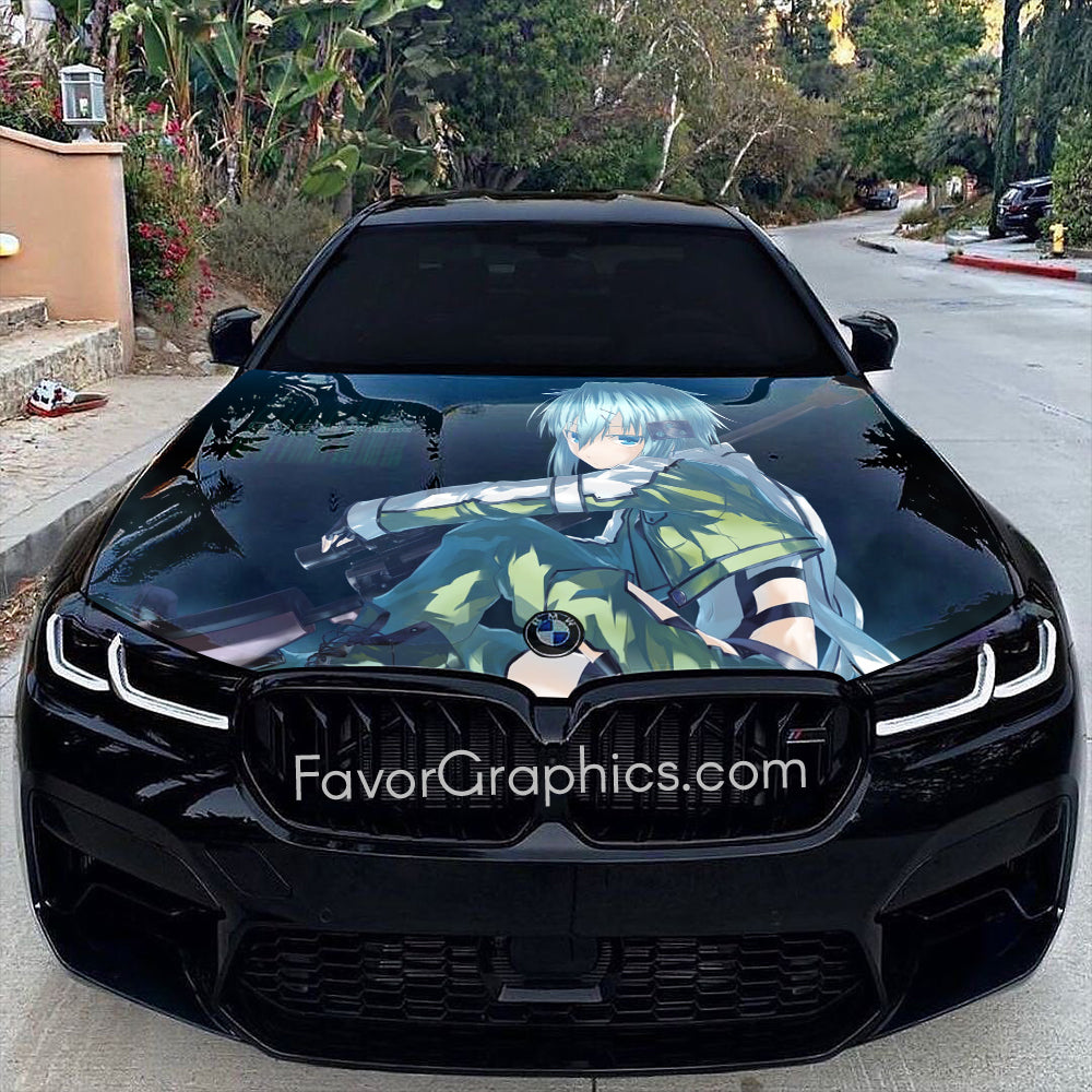 Sinon Sword Art Online Itasha Car Vinyl Hood Wrap Decal Sticker