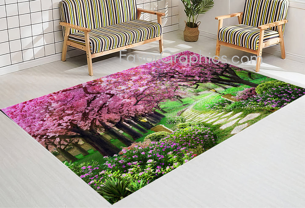 Cherry Blossom Home Bedroom Decor Rug Carpet Mat