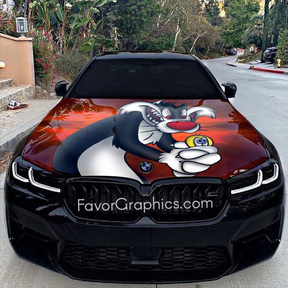 Sylvester the Cat Itasha Car Vinyl Hood Wrap Decal Sticker