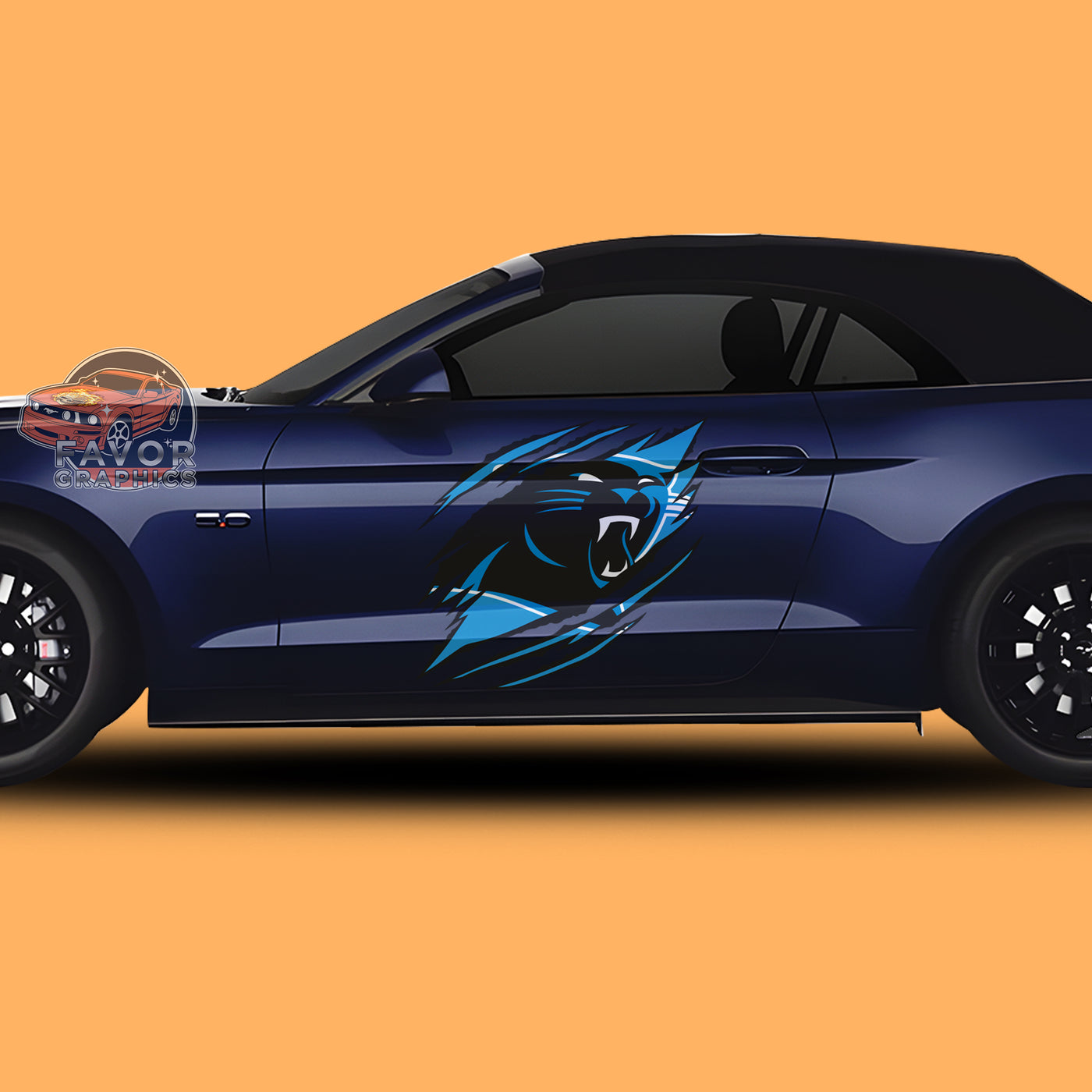 Carolina Panthers Itasha Car Side Door Decal Vinyl Sticker