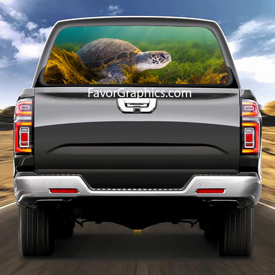 Sea Turtle Rear Window Perforated Graphic Vinyl Decal Car Truck UTV