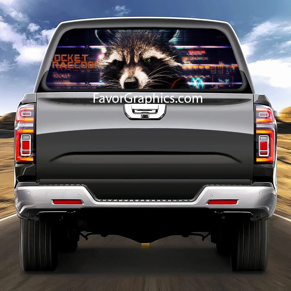 Rocket Raccoon Rear Window Perforated Graphic Vinyl Decal Car