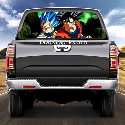 Goku Vegeta Rear Window Perforated Graphic Vinyl Decal Car Truck UTV