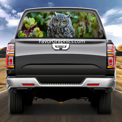 Owl Rear Window Perforated Graphic Vinyl Decal Car Truck UTV