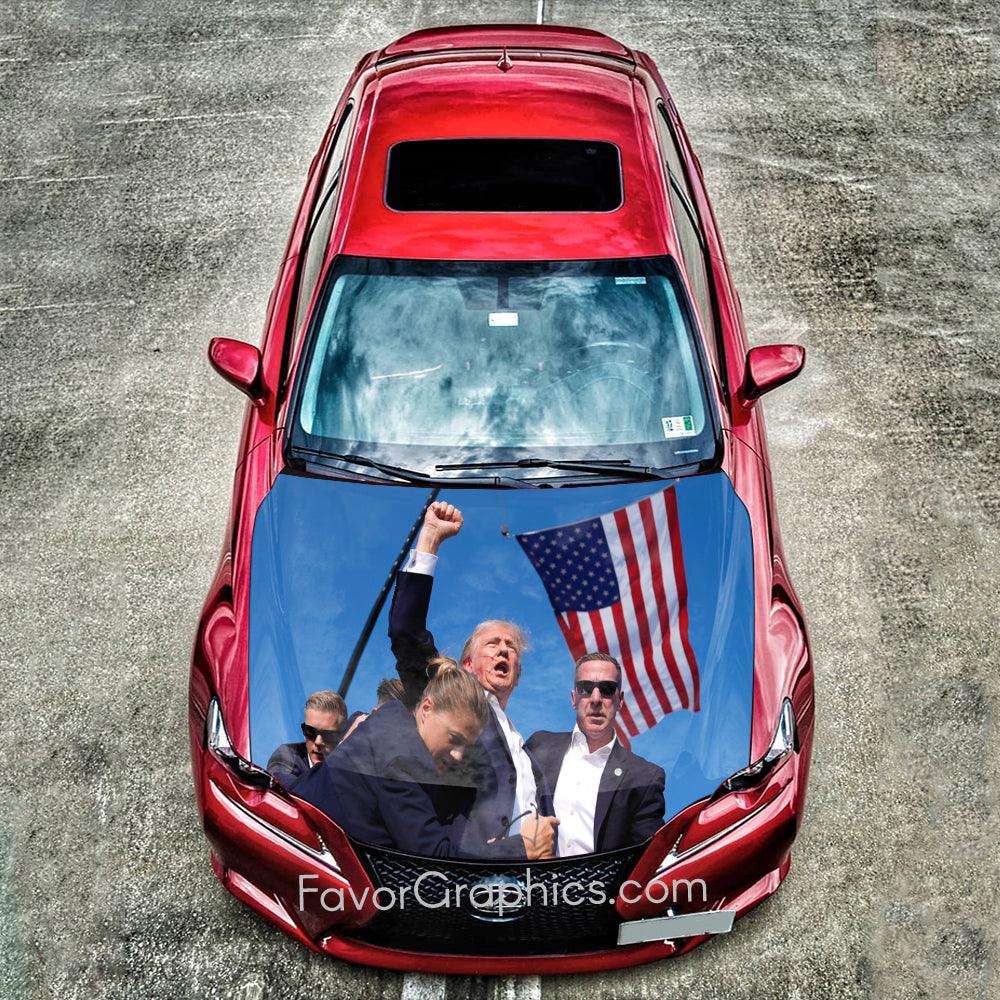 Shooting Make Me Stronger Donald Trump Itasha Car Vinyl Hood Wrap Decal Sticker