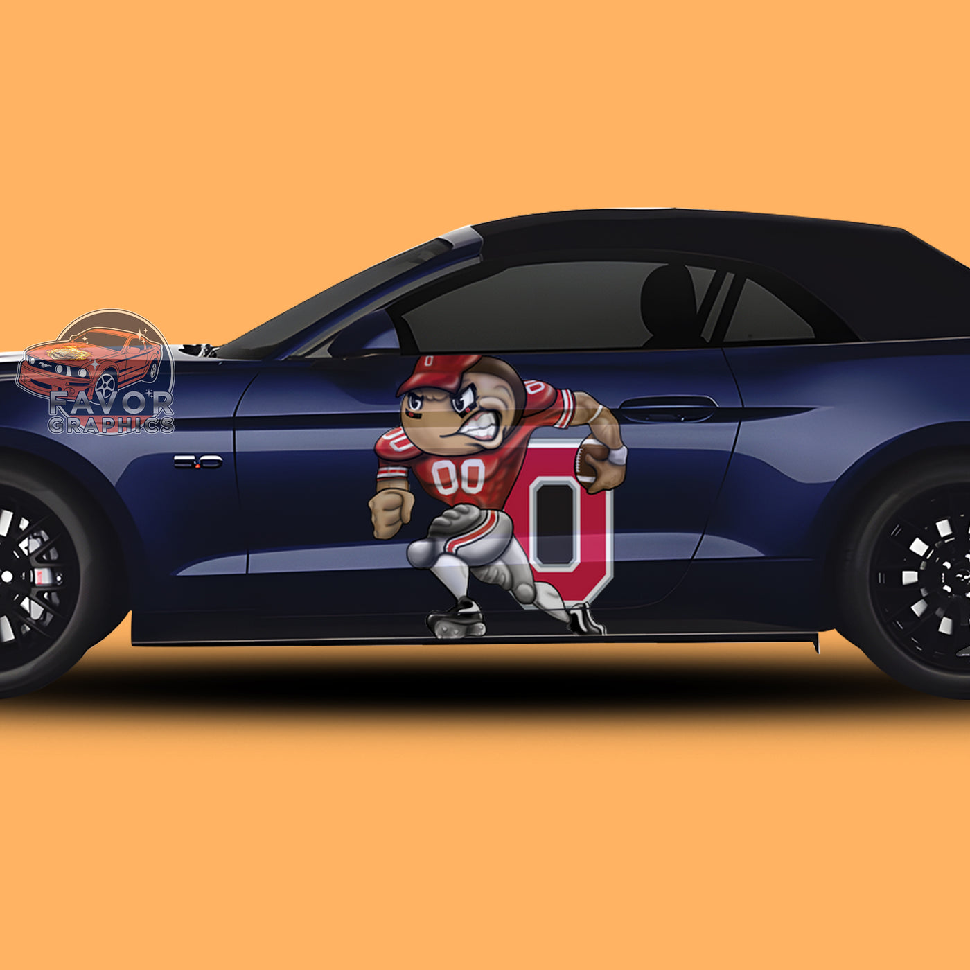 Ohio State Buckeyes Itasha Car Side Door Decal Vinyl Sticker