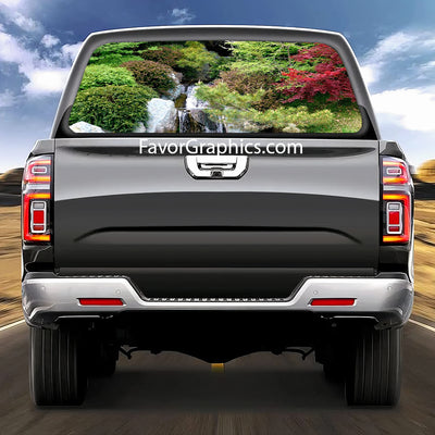 Waterfall Rear Window Perforated Graphic Vinyl Decal Car Truck UTV