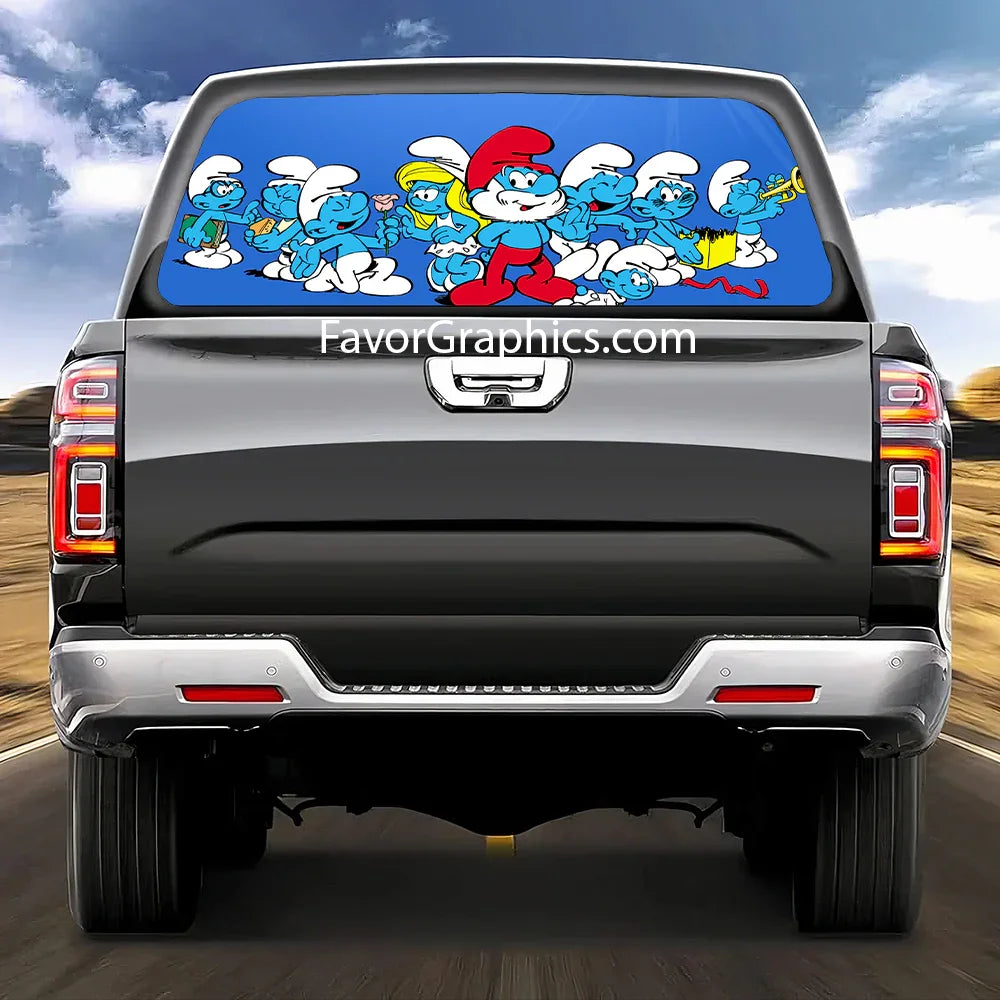 The Smurfs Rear Window Perforated Graphic Vinyl Decal Car Truck UTV