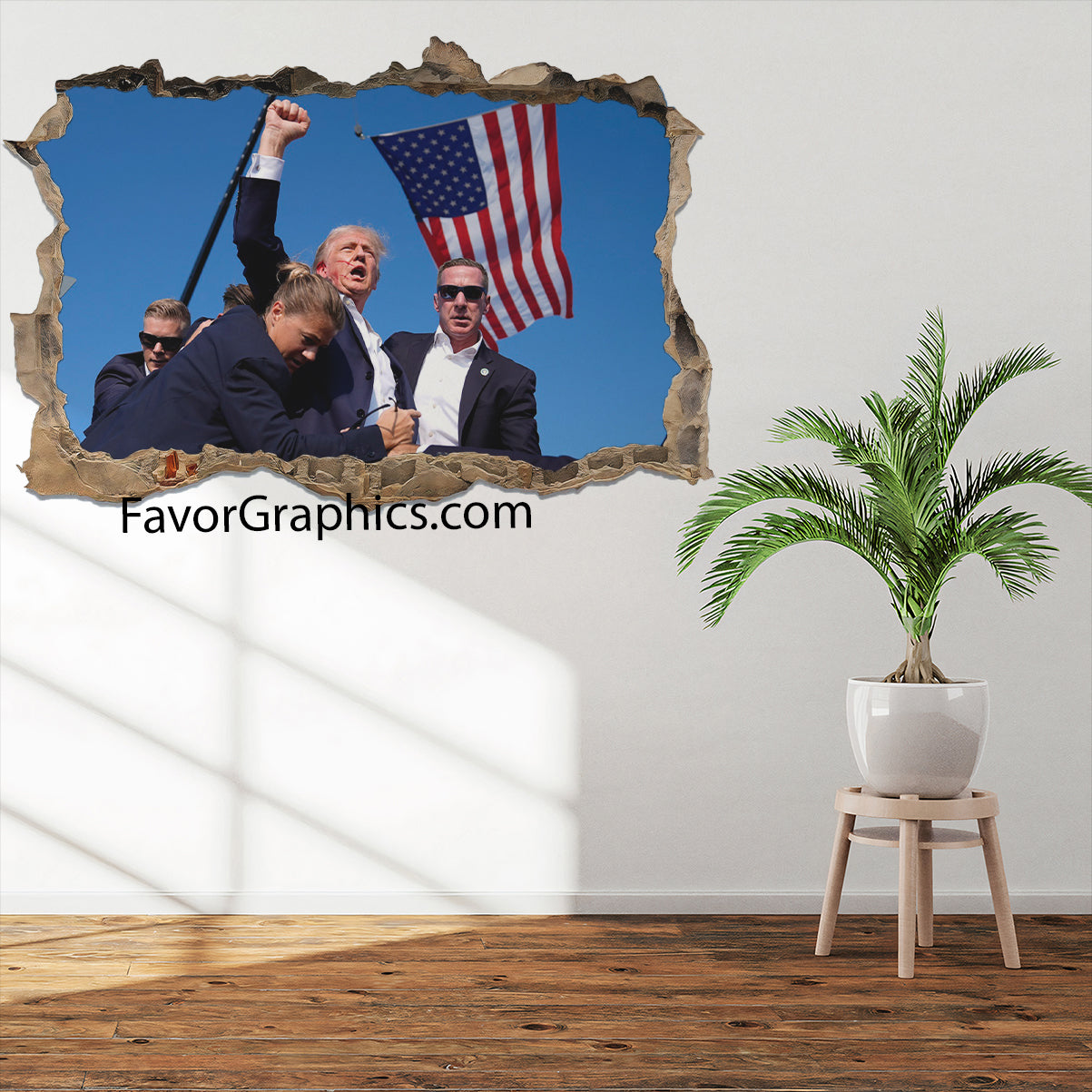 Shooting Make Me Stronger Donald Trump Wall Art Poster Print Mural