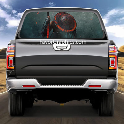 Samurai Rear Window Perforated Graphic Vinyl Decal Car Truck UTV