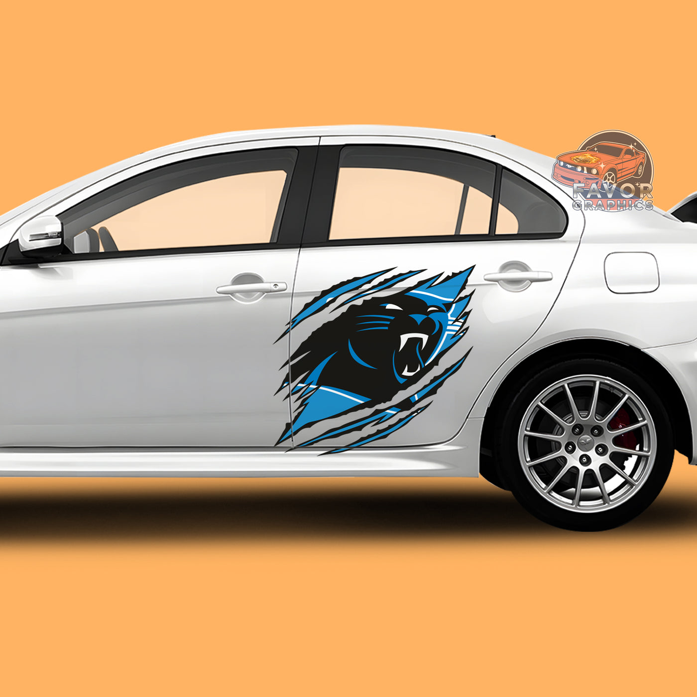 Carolina Panthers Itasha Car Side Door Decal Vinyl Sticker