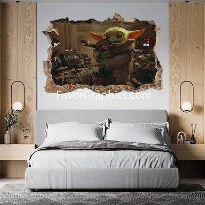 Baby Yoda Vinyl Wall Art Decal Sticker Poster Print Mural