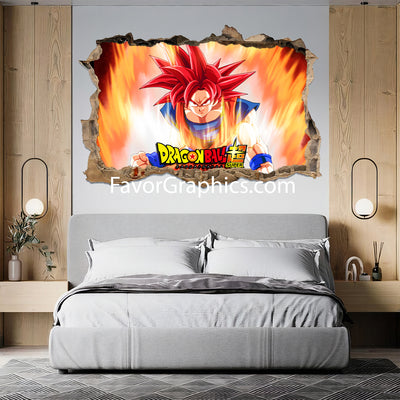 Goku Super Saiyan God Vinyl Wall Art Decal Sticker Poster Print Mural