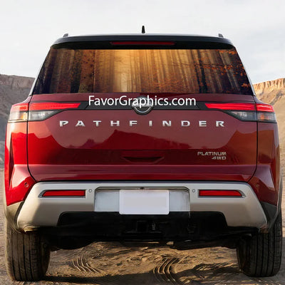Autumn Forest Rear Window Perforated Graphic Vinyl Decal Car Truck UTV