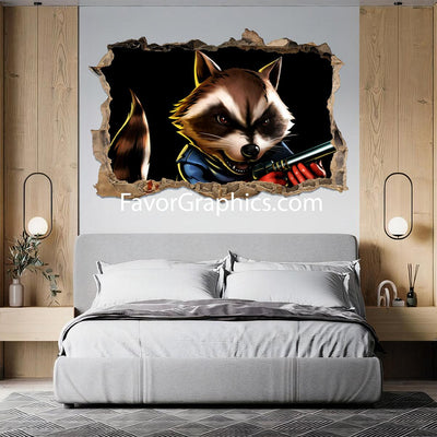 Rocket Raccoon Vinyl Wall Art Decal Sticker Poster Print Mural