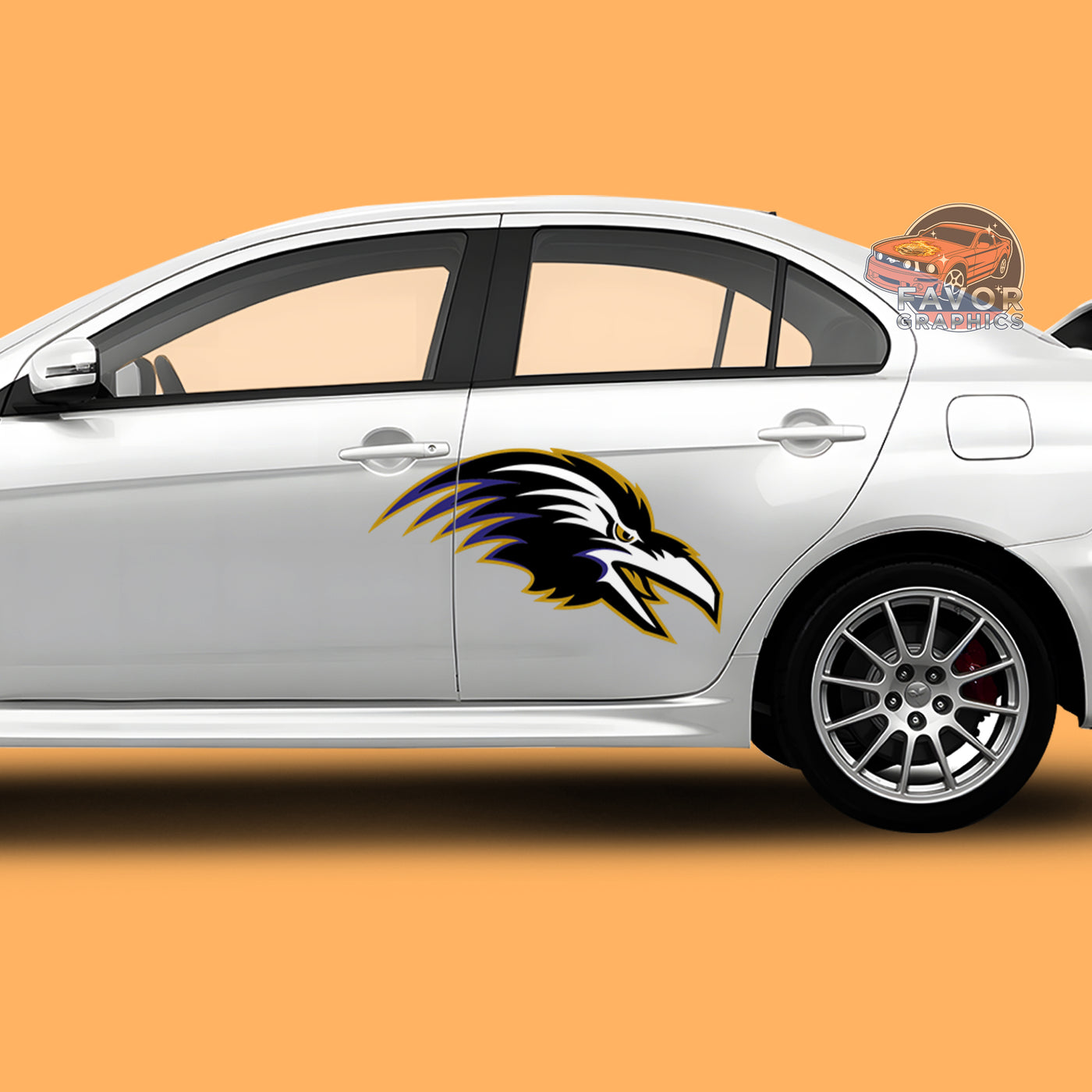 Baltimore Ravens Itasha Car Side Door Decal Vinyl Sticker