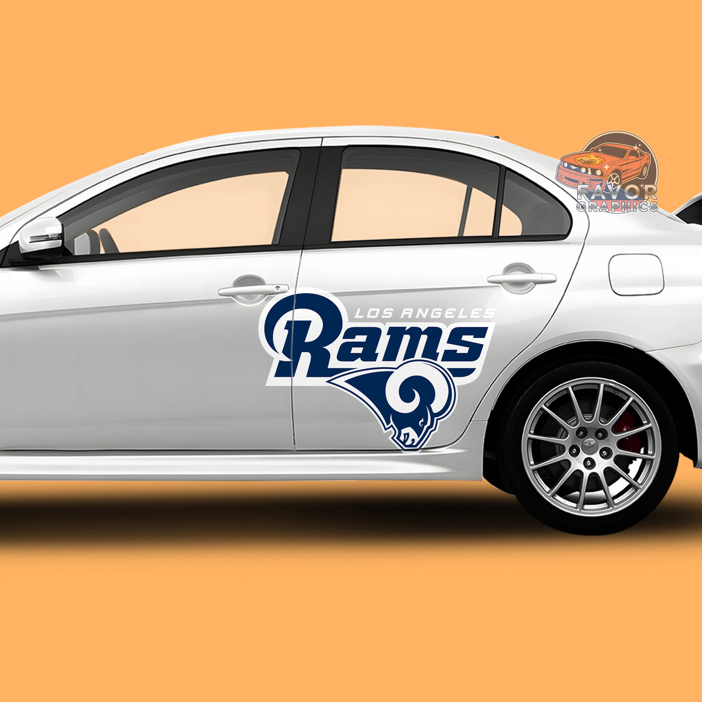 Los Angeles Rams Itasha Car Side Door Decal Vinyl Sticker