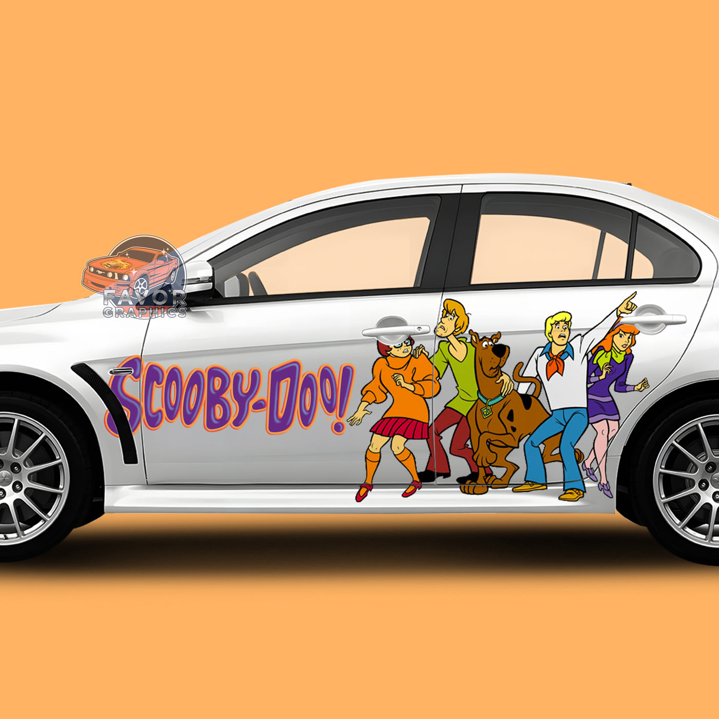 Scooby Doo Itasha Car Side Door Decal Vinyl Sticker