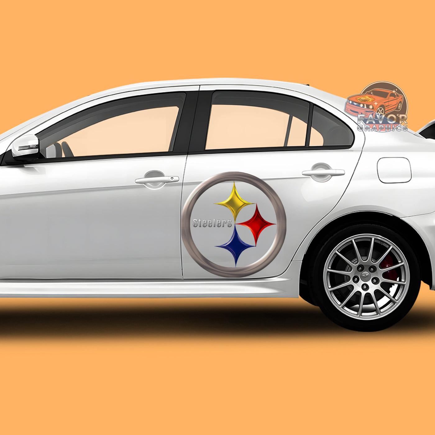 Pittsburgh Steelers Itasha Car Side Door Decal Vinyl Sticker