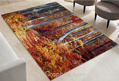 Autumm Forest Home Bedroom Decor Rug Carpet Mat