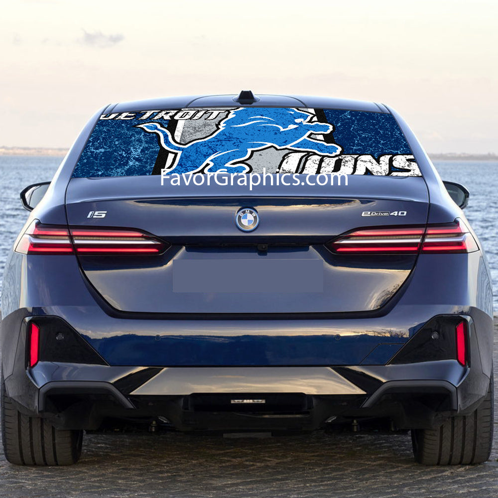 Detroit Lions Rear Window Perforated Graphic Vinyl Decal Cars Trucks