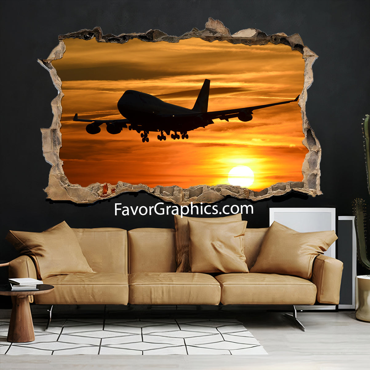 Boeing 747 Airplane Vinyl Wall Art Decal Sticker Poster Print Mural