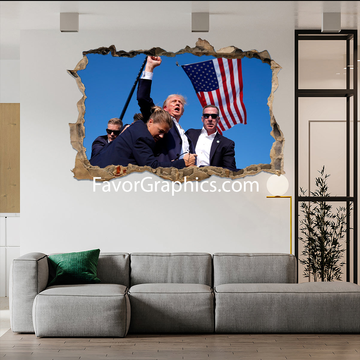 Shooting Make Me Stronger Donald Trump Wall Art Poster Print Mural