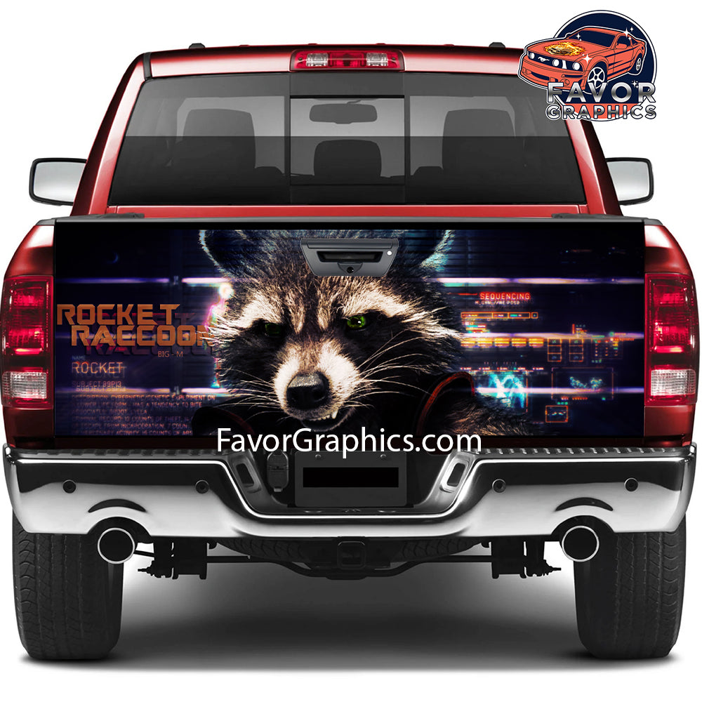 Rocket Raccoon Tailgate Wraps For Trucks SUV Vinyl Wrap