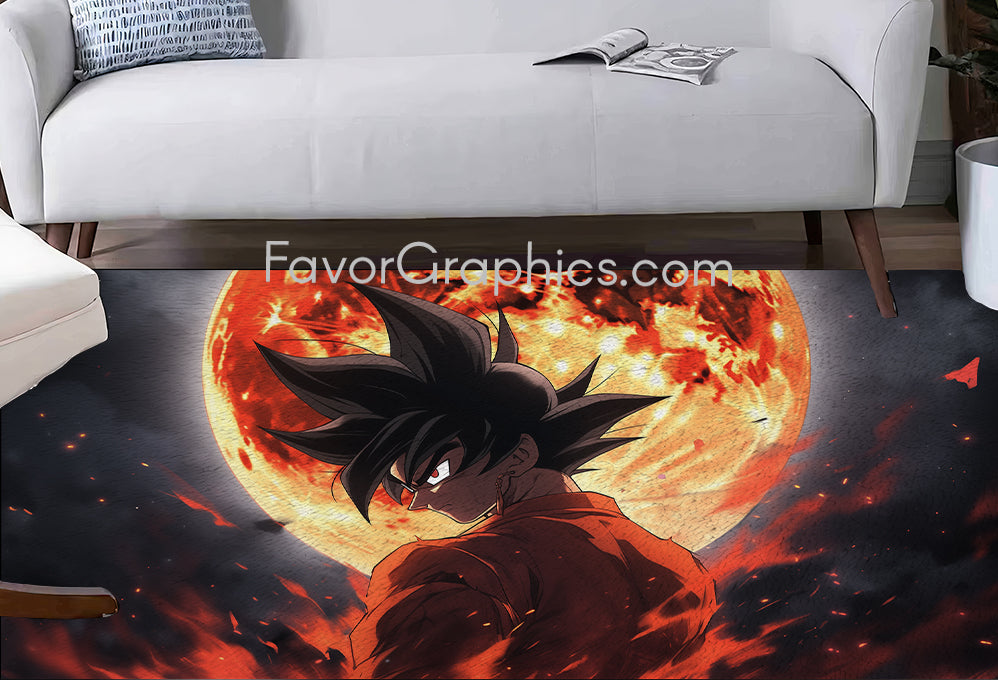 Black Goku Home Bedroom Decor Rug Carpet Mat