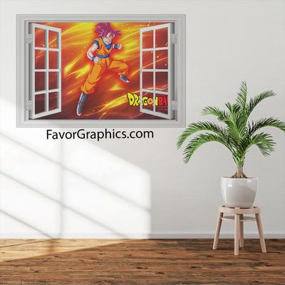 Goku Super Saiyan God Vinyl Wall Art Decal Sticker Poster Print Mural