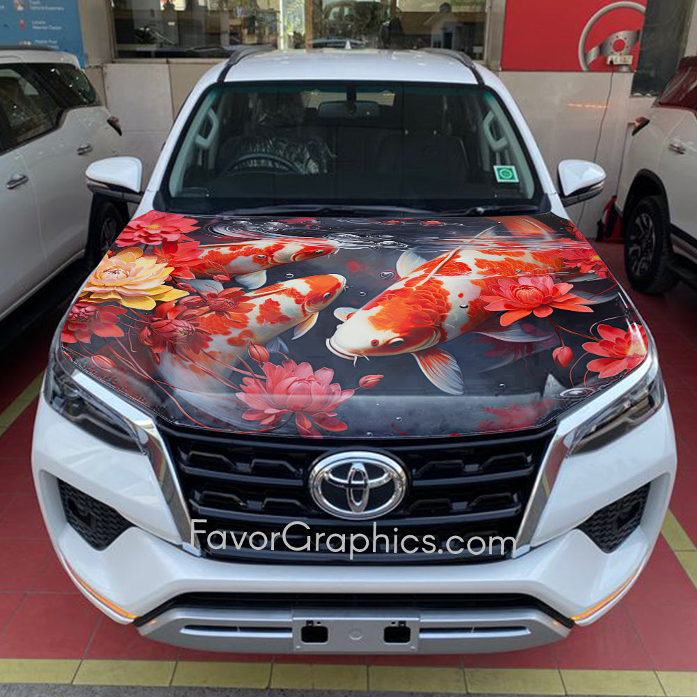 Koi Fish Itasha Car Vinyl Hood Wrap Decal Sticker