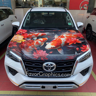 Koi Fish Itasha Car Vinyl Hood Wrap Decal Sticker