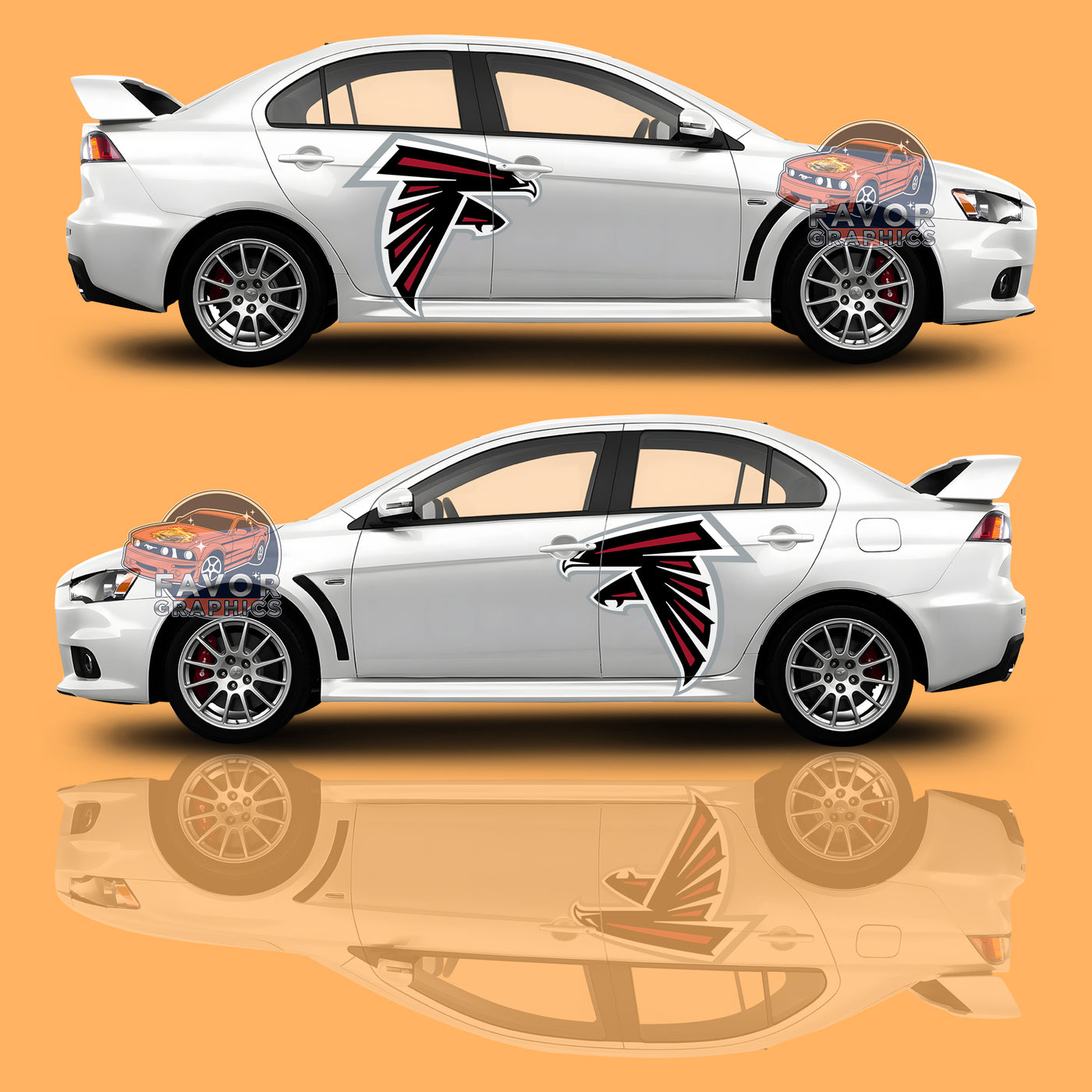 Atlanta Falcons Itasha Car Side Door Decal Vinyl Sticker