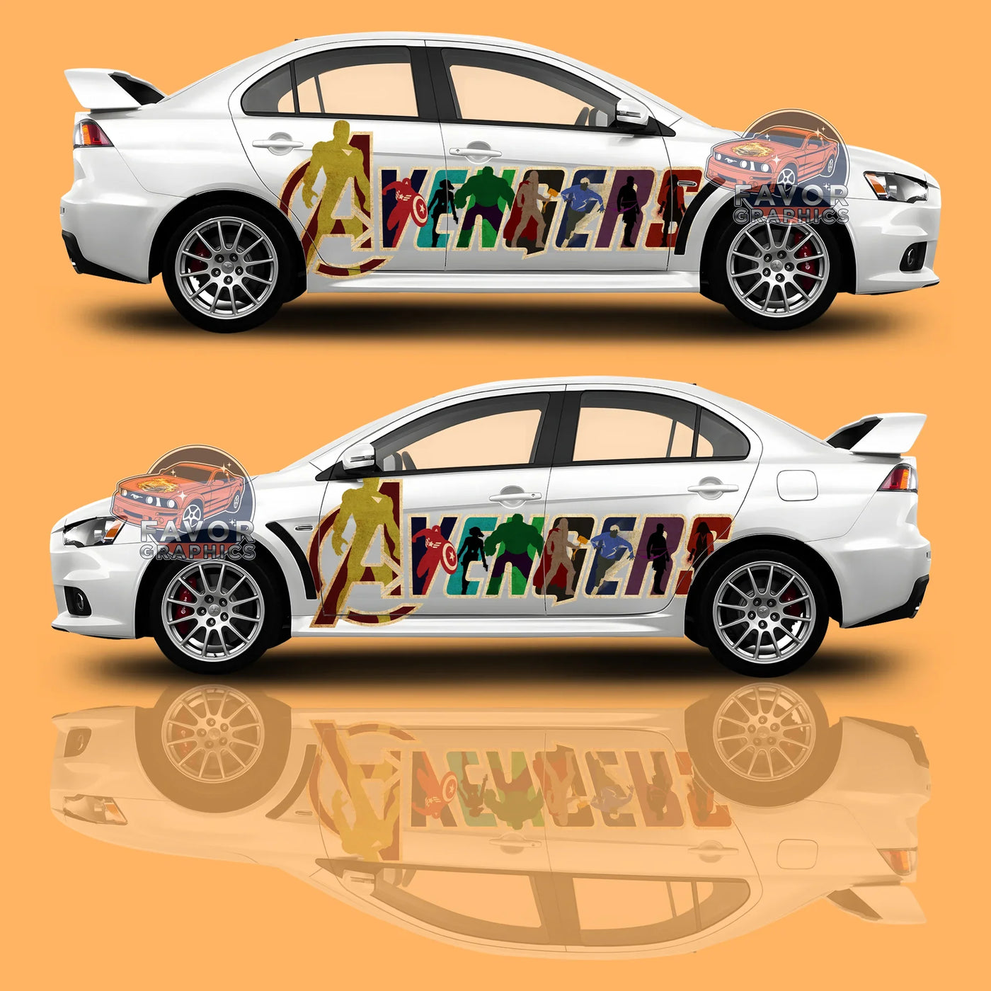 Avengers Superheroes Itasha Car Side Door Decal - Vinyl Sticker